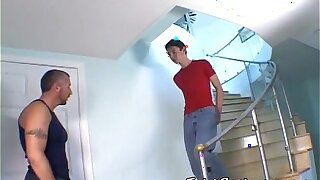 2 twinks drag inflate and fuck on the stairs
